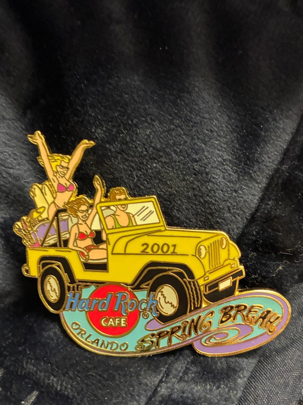 2001 Hard Rock Cafe Orlando Spring Break Pin. Limited edition 1000. Girls.